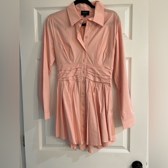 Bardot Leoni mini shirt dress in cameo small/ US 4 - Picture 4 of 7